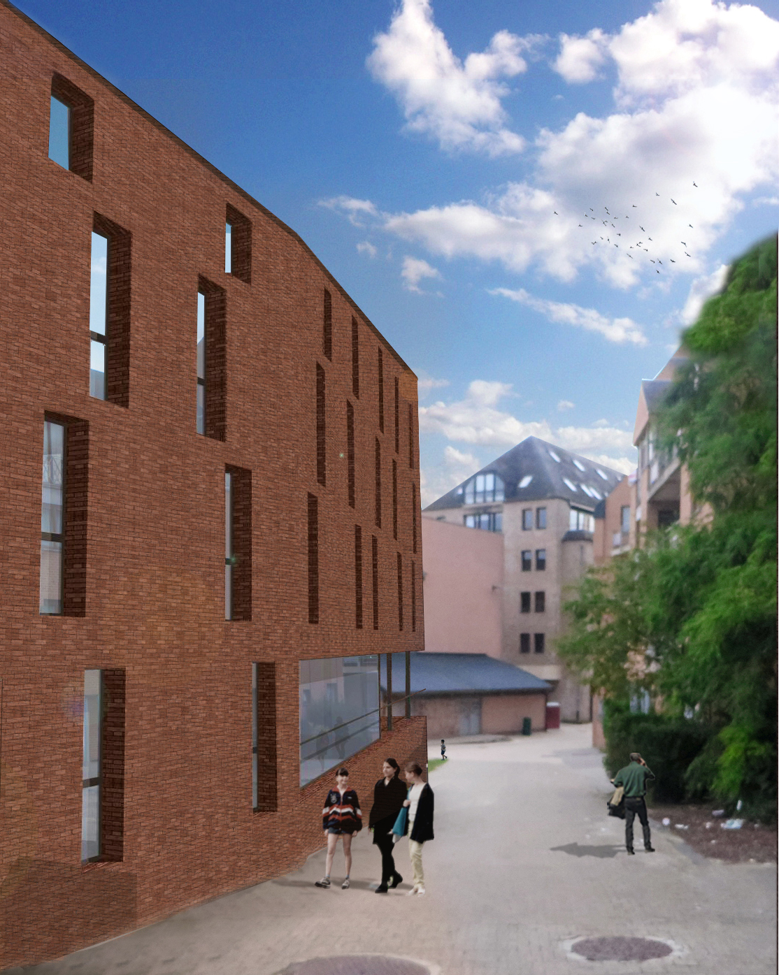 logements publics à Louvain-la-Neuve, gîte d'étape, auberge de jeunesse, concours, AAM, Atelier d'Architecture Mathen